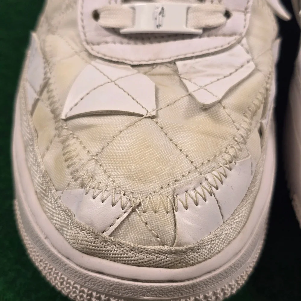 Nike Air Force 1 Billie Eilish Triple White Sneakers Mens10 Patchwork DZ3674-100